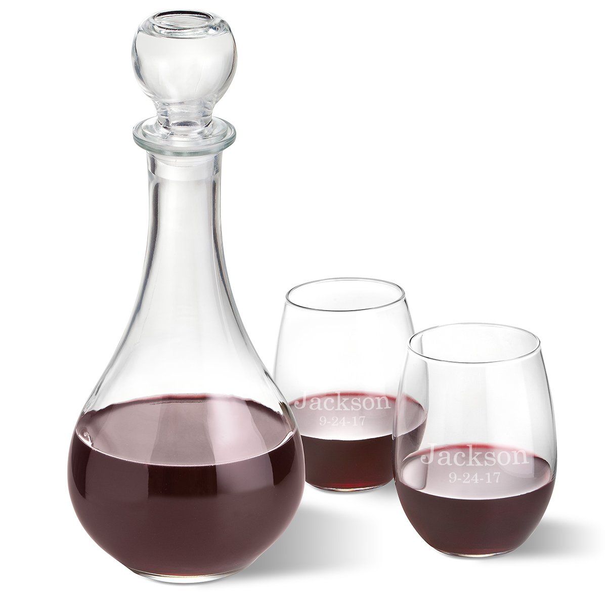 Custom Glass Carafe - Engraved 17 oz Wine Carafe