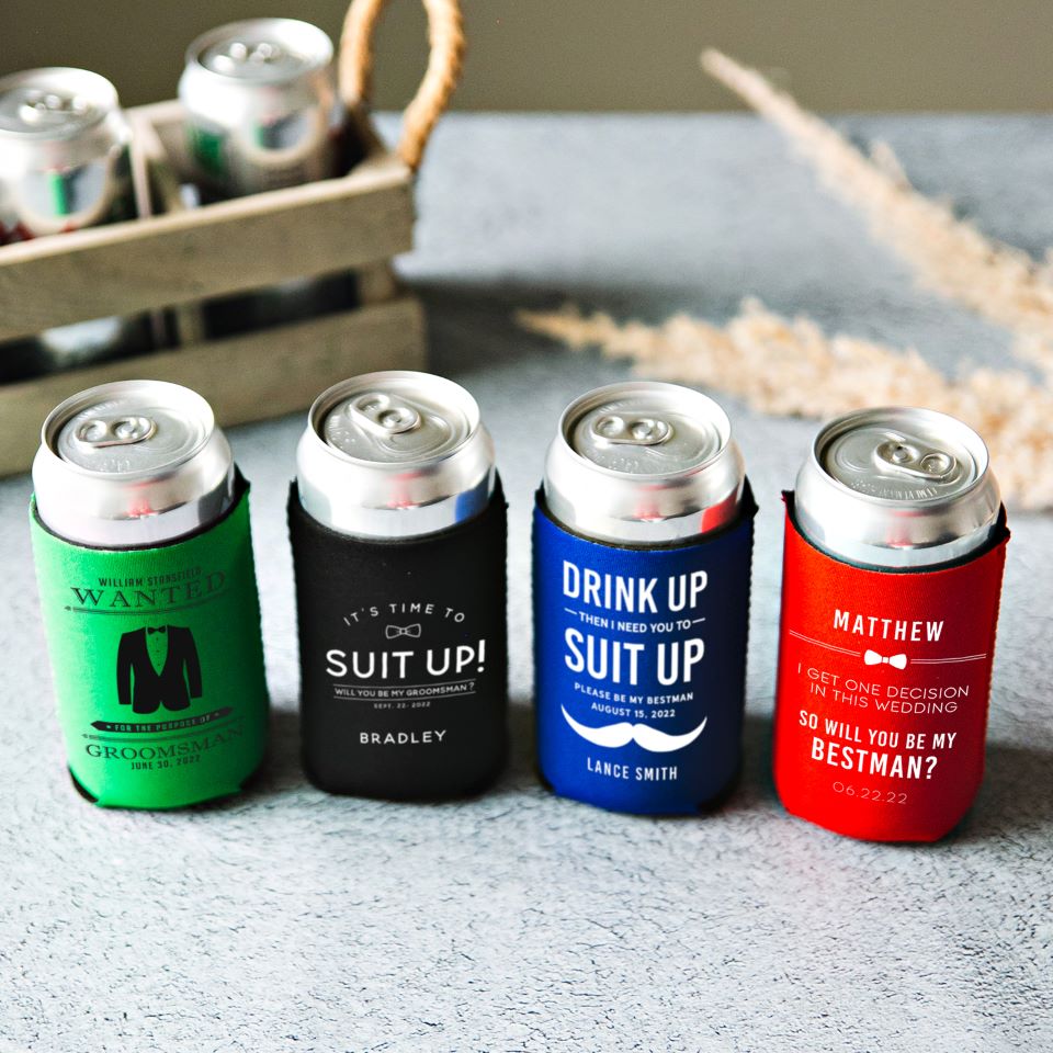 7 of the Best Personalized Groomsmen Koozies - Groovy Groomsmen Gifts