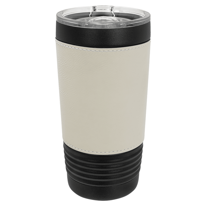 Personalized 20oz. Black Tumbler with Engraved Leatherette