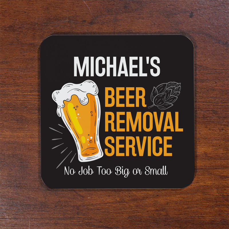 Personalized Beer Removal Service Coaster Set