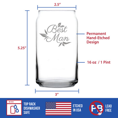 Best Man Beer Can Pint Glass