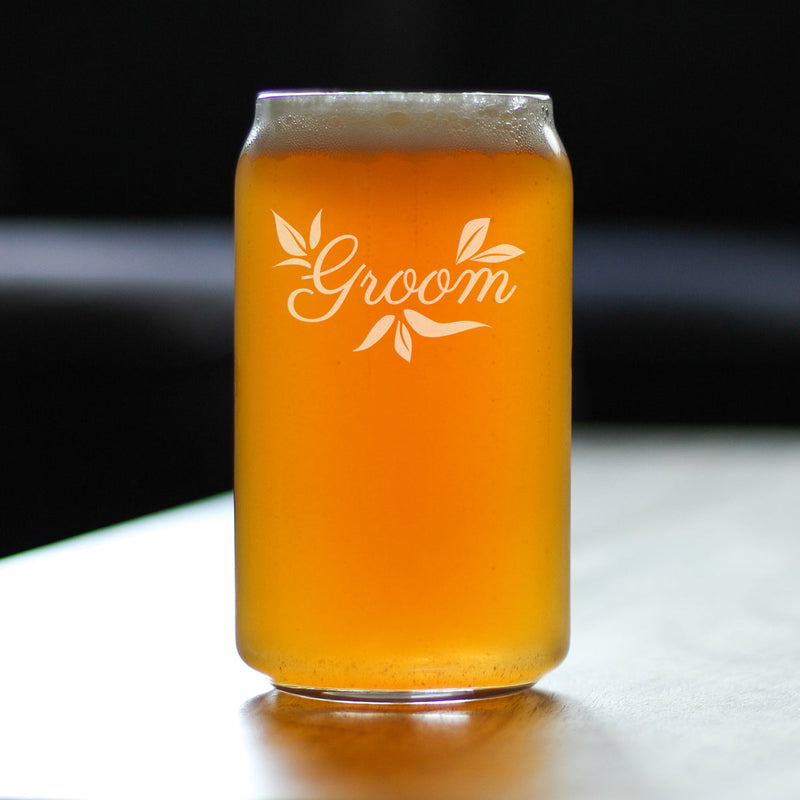 Groom Beer Can Pint Glass