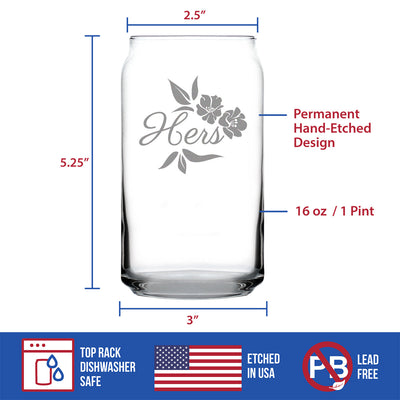 Hers Beer Can Pint Glass