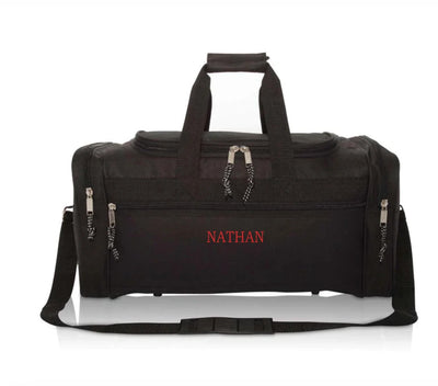 Set of 5 Personalized Black Duffel Bags