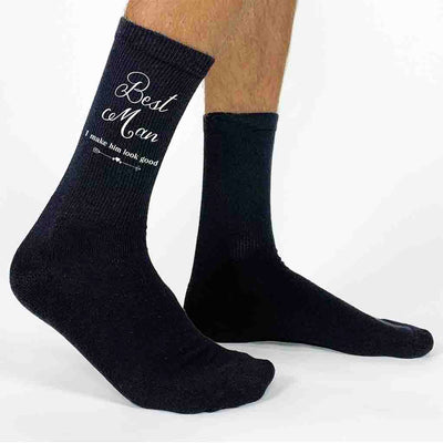 Wedding Socks for the Best Man with Funny Saying