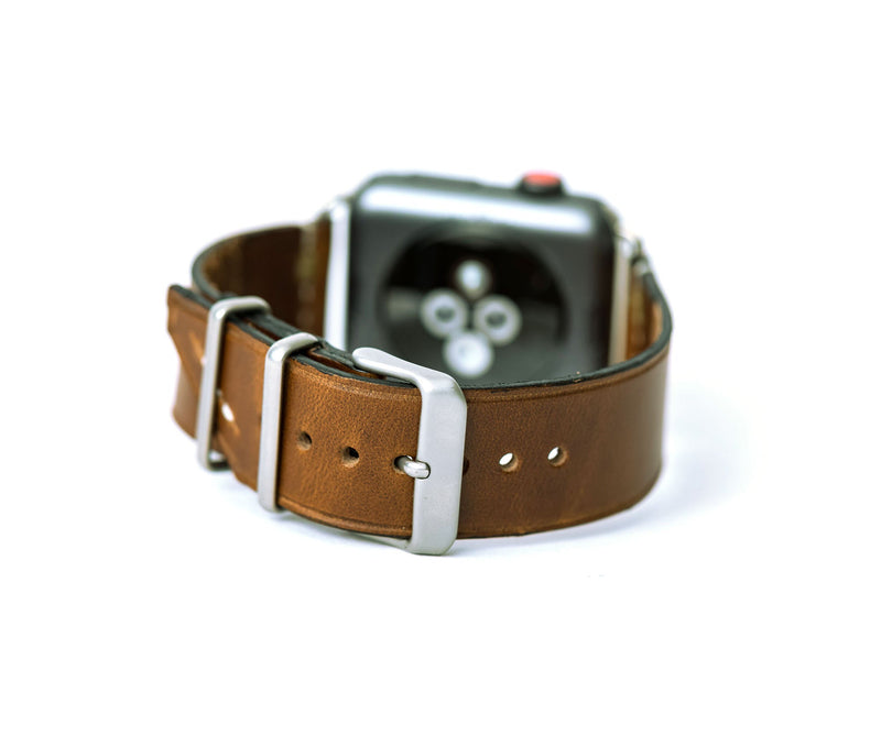 Personalized Full Grain Leather Apple Band - Classic