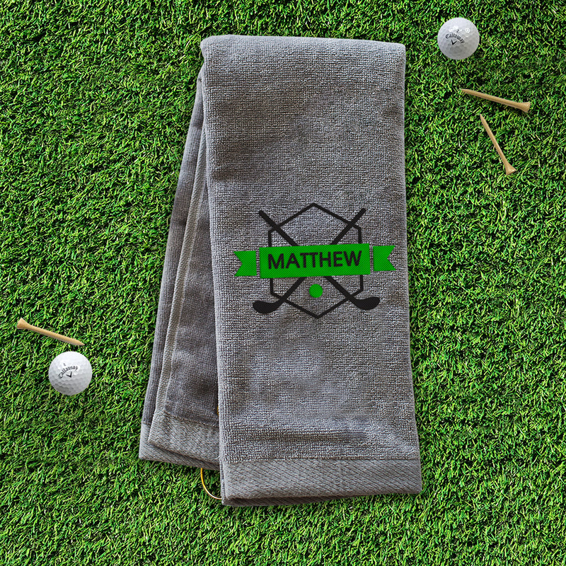 Personalized Golf Crest Golf Towel