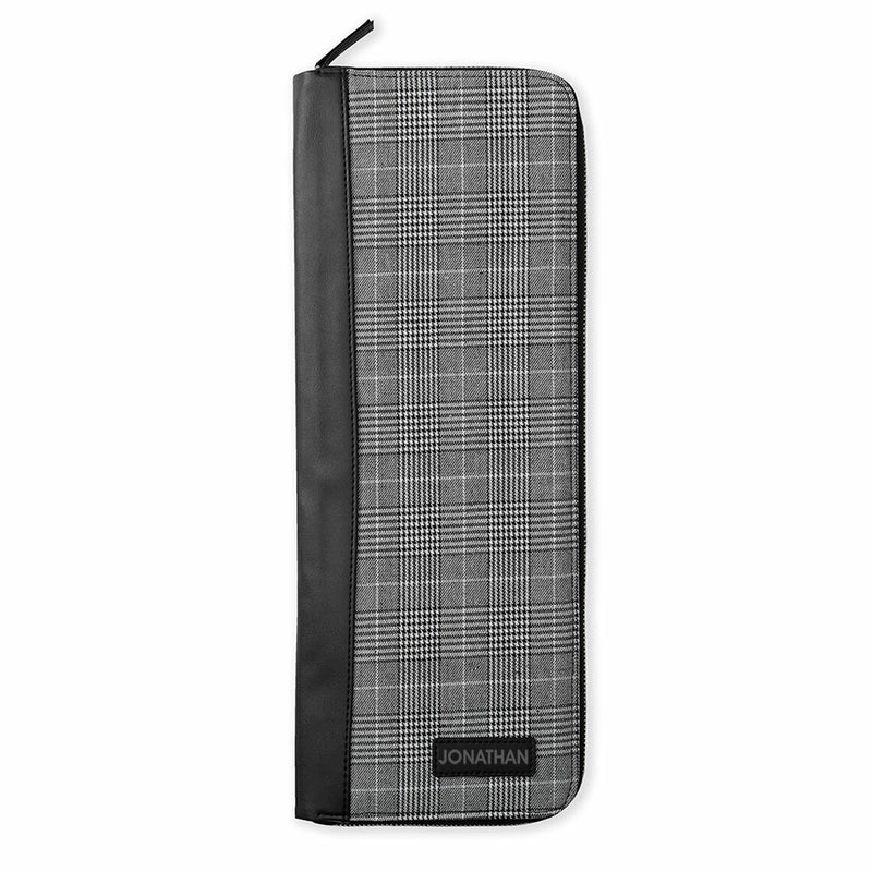 Personalized Name Glen Plaid Tie Case