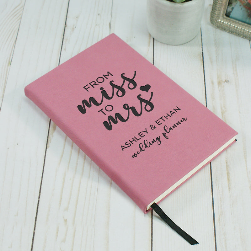 Personalized Miss to Mrs Journal Pink