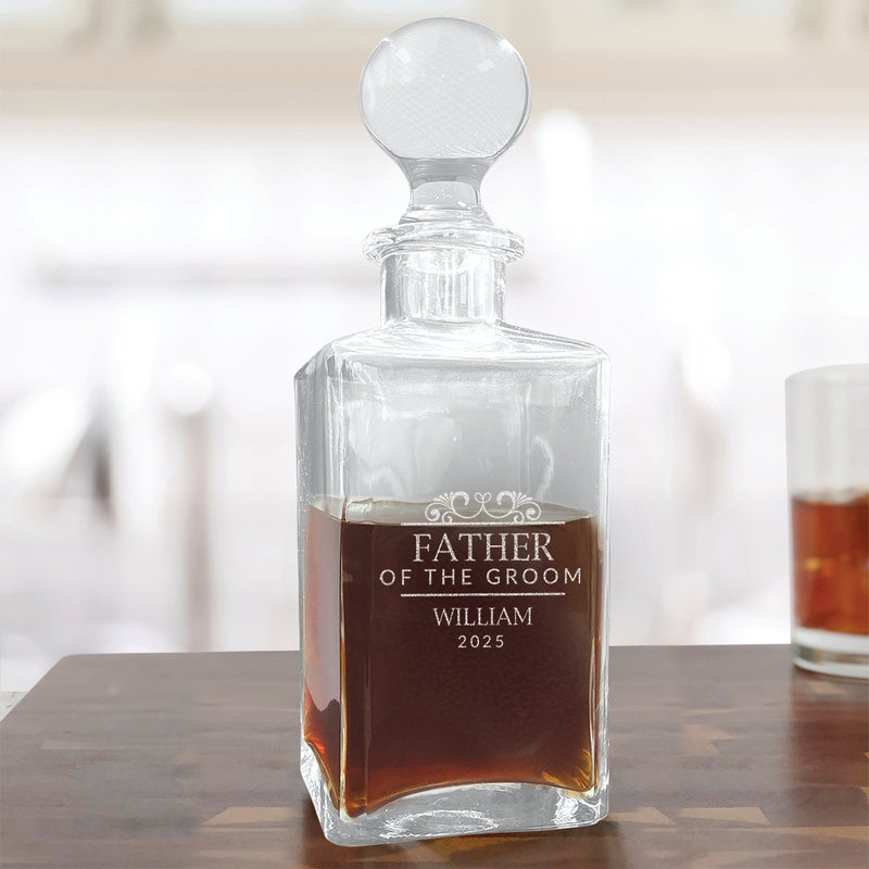 Personalized Wedding Party with Flourish Decanter