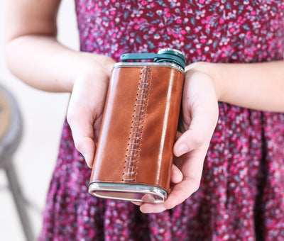 Personalized Stanley Leather Flask