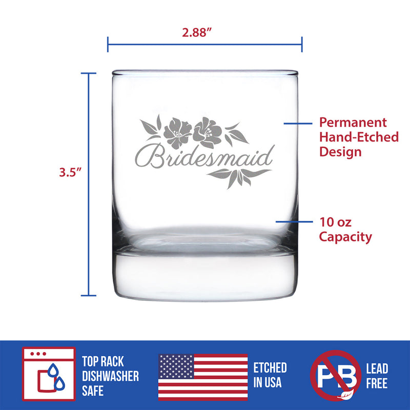 Bridesmaid Old Fashioned Rocks Glass