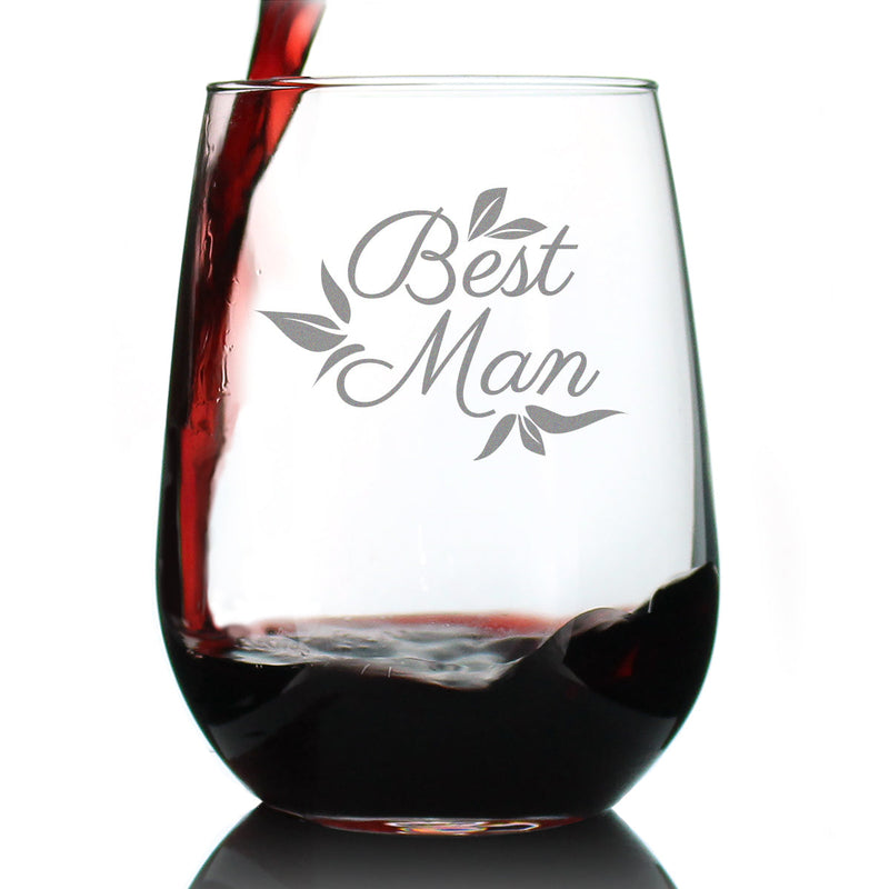 Best Man Stemless Wine Glass