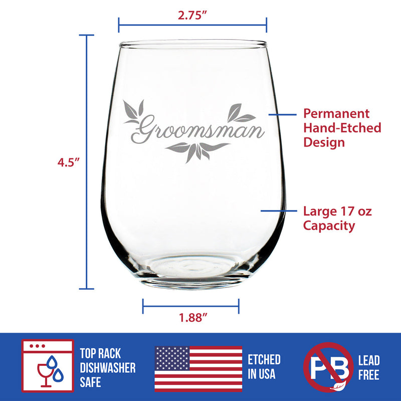 Groomsman Stemless Wine Glass