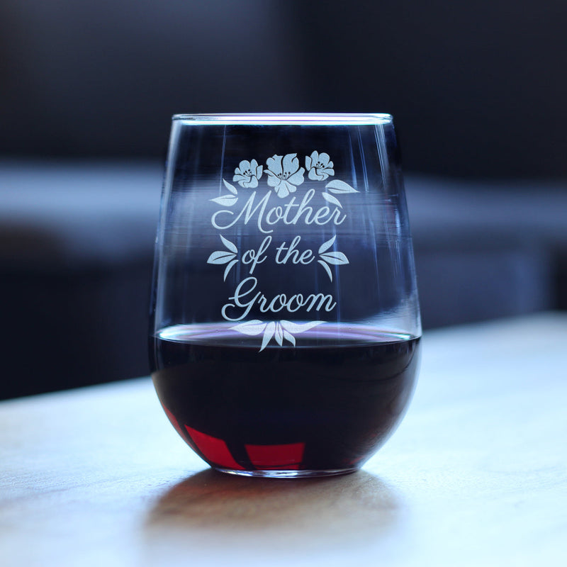 Mother of the Groom Stemless Wine Glass
