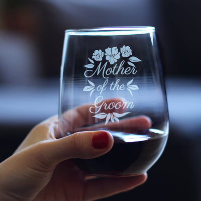 Mother of the Groom Stemless Wine Glass