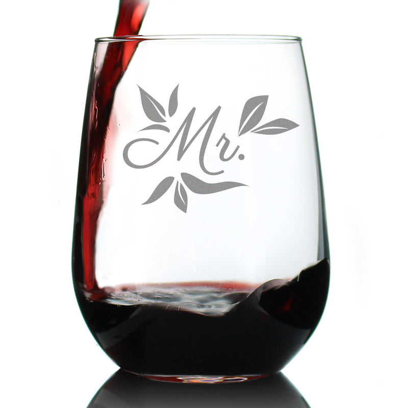 Mr. Stemless Wine Glass