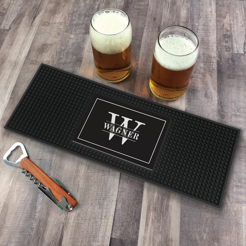 Personalized Family Name & Initial Bar Mat