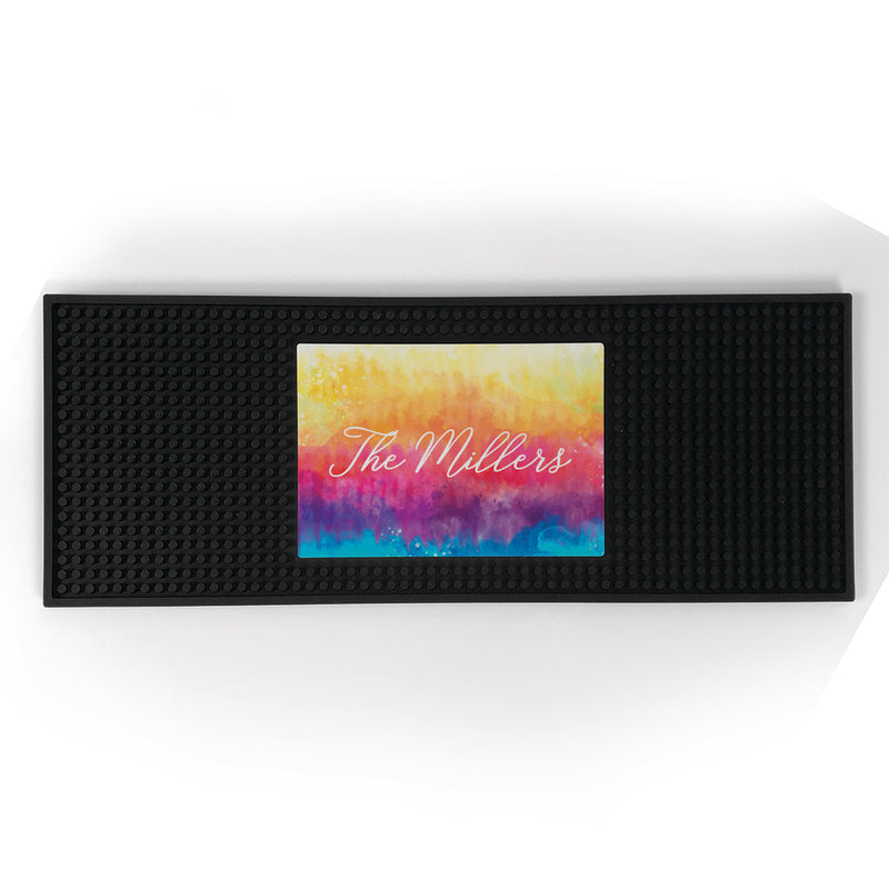 Personalized Tie Dye Colors Bar Mat