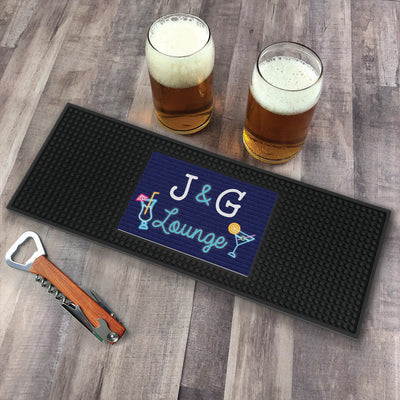 Personalized Neon Lounge Bar Mat