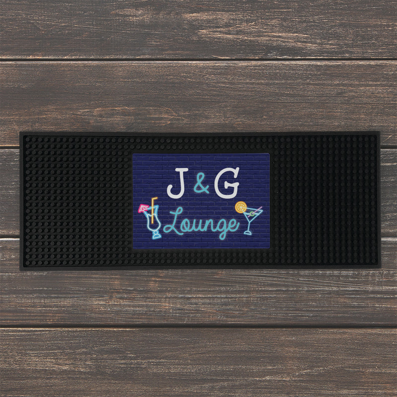 Personalized Neon Lounge Bar Mat