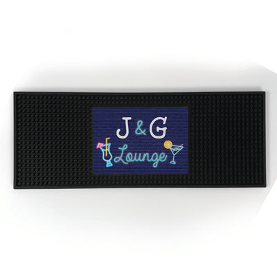 Personalized Neon Lounge Bar Mat