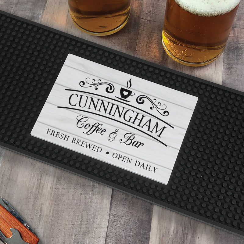 Personalized Farmhouse Coffee Bar Mat