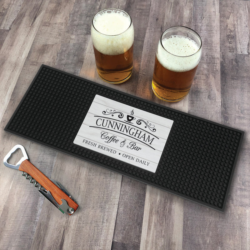 Personalized Farmhouse Coffee Bar Mat