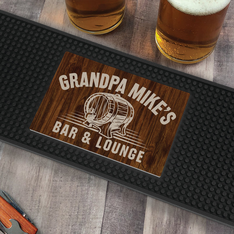 Personalized Whiskey Barrel Bar Mat