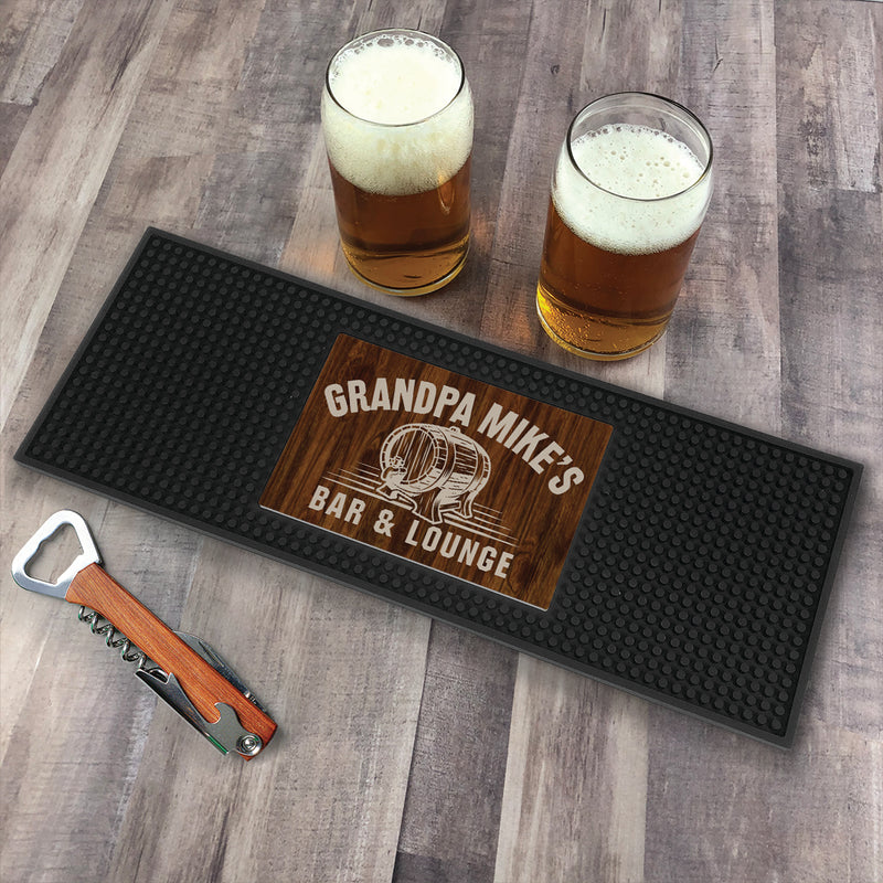 Personalized Whiskey Barrel Bar Mat