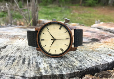 Personalized Arce Wooden Watch | Walnut Leather