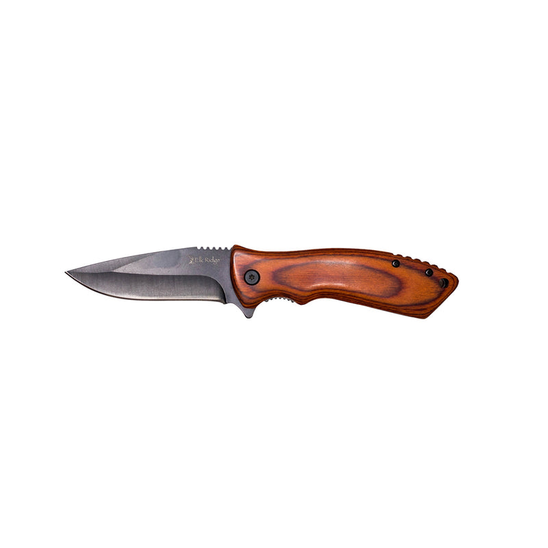 Personalized Dark Brown Pakkawood Handle Black Blade Knife