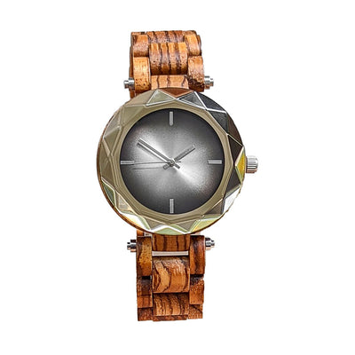 Personalized Diamante Wooden Watch | Zebra