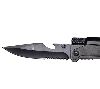 Personalized Black Utility Knife with Flashlight