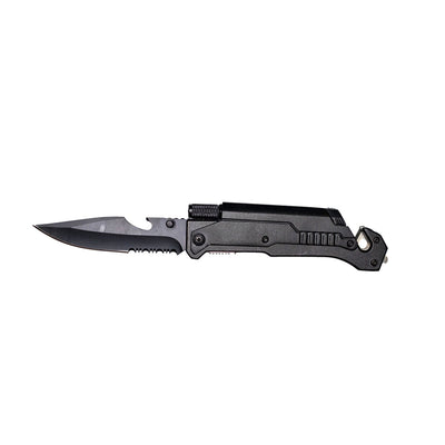 Personalized Black Utility Knife with Flashlight