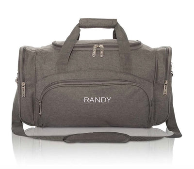 Set of 5 Personalized Gray Voyager Duffel Bags