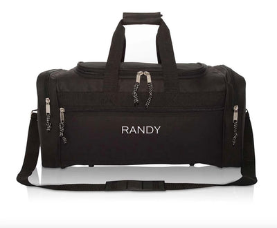 Set of 5 Personalized Black Duffel Bags