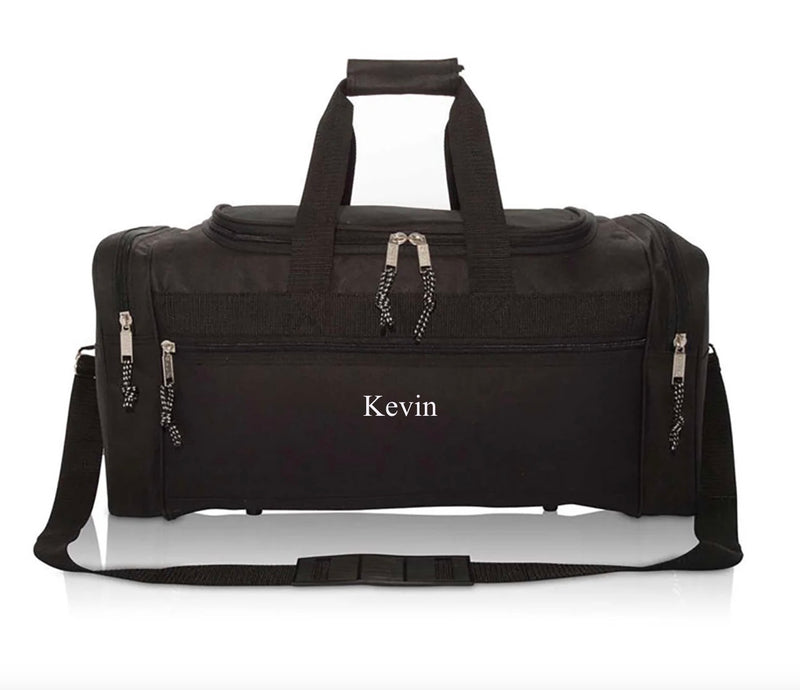 Set of 5 Personalized Black Duffel Bags