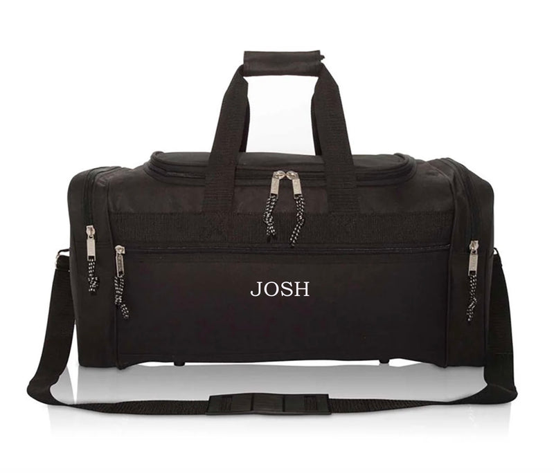 Set of 5 Personalized Black Duffel Bags