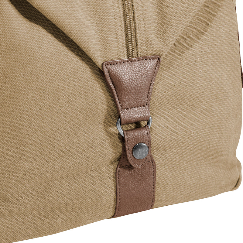 Personalized Cotton Canvas Duffel Bag - Khaki