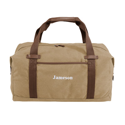 Personalized Cotton Canvas Duffel Bag - Khaki