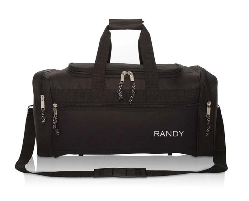 Personalized Black Duffel Bag