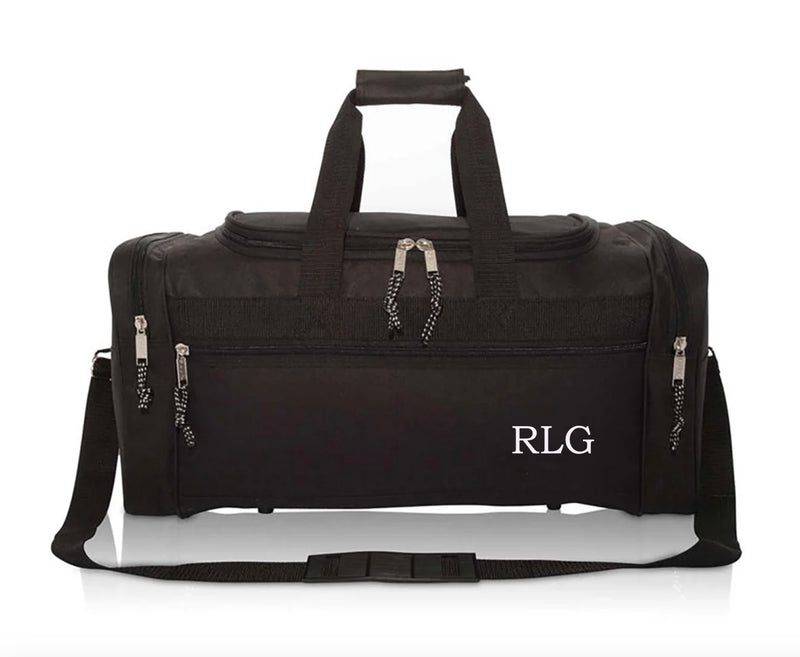 Personalized Black Duffel Bag