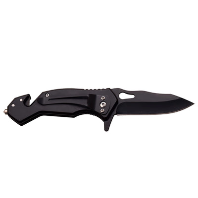 Personalized Stainless Steel Black Blade Spring Assisted Knife