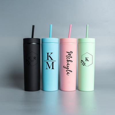 Personalized Bridesmaid Skinny Tumbler 16oz