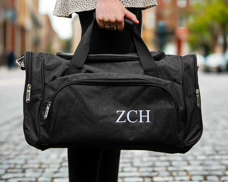 Personalized Black Duffel Bag