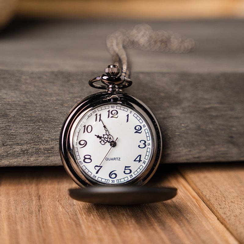 Personalized Black Pocket Watch