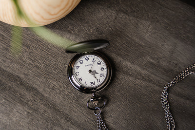 Personalized Black Pocket Watch