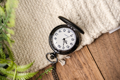 Personalized Black Pocket Watch