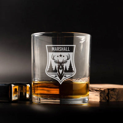 Personalized Hunting Lowball Whiskey Glasses -  - Completeful